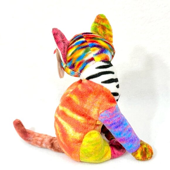 Ty Beanie Baby Kaleidoscope Cat Plush Multicolor Collectible Plush Cat All Tags - Picture 3 of 12